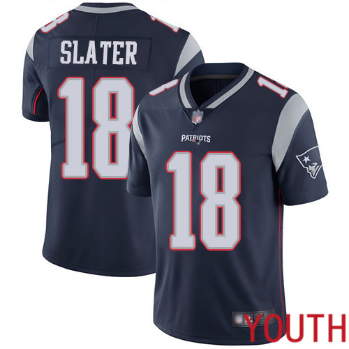 New England Patriots Football #18 Vapor Limited Navy Blue Youth Matthew Slater Home NFL Jersey->youth nfl jersey->Youth Jersey